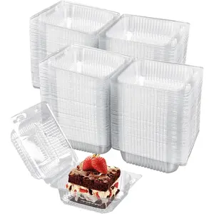 300 Pack Clear Clam Shell Food Containers with Lids Practical Clear Plastic Take Out Containers Ideal for Cake Slices Desserts and More