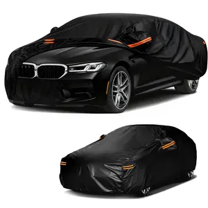 Waterproof All-Weather Full Size Car Cover for SUVs & Sedans, UV Sun Rain Resistant Vehicle Protection with Zipper & Night Reflective Strips