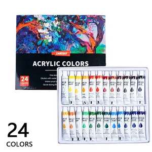 Acrylic Paint Set - 12/18/24 Rich Pigment Colors for Canvas, Rock & Wood Art Projects (Office & Art Supplies)
