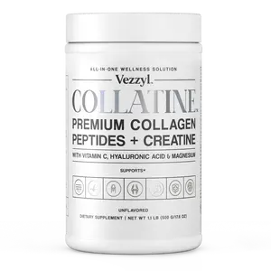 Vezzyl | Collatine | Premium Collagen Peptides + Creatine with Vitamin C, Hyaluronic Acid and Magnesium for Skin, Hair, Nails, Bone & Joint, Muscle, Immune and Cognitive Aid Clinically Proven grass fed