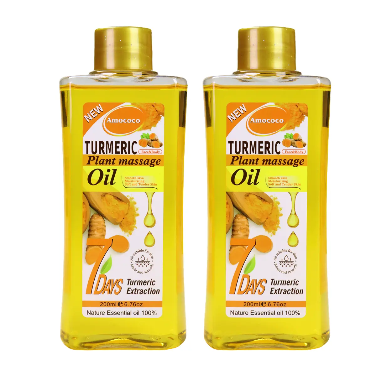 Turmeric Honey Massage Oil 16oz Pure Natural Turmeric Honey Body Oil for Even Skin Tone, Suitable for All Skin Types, Fragrant Turmeric Scent