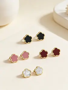 Titanium Steel Clover Earrings, Luxury Light Weight Ear Studs, High-End Non-Fading Jewelry for Women, Unique Fashion Accessory, Trendy Jewelry, Elegant Minimalist Earrings, High Quality Earrings