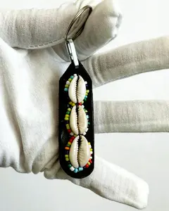 Handmade African Cowry Keychain