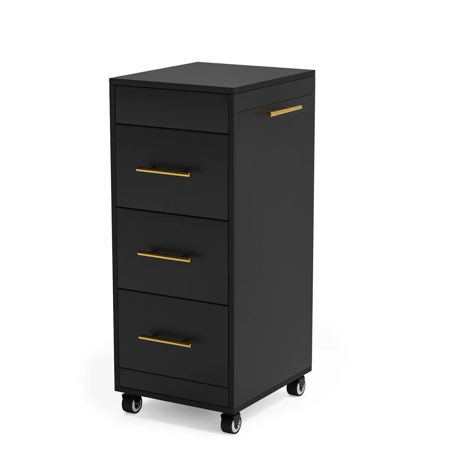 Salon Trolley Cart with Wheels, 3-Drawer Rolling Hair Styling Station, Mobile Beauty Trolley with Hot Tools Holder, Storage for Salon, Barbershop, Spa & Tattoo