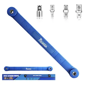 TQUAGGA Impact Ready Offset Extension Wrench , Includes 1/2", 1/4" & 3/8" Drive Adapters, Ideal for Tight Spaces, Cramped Areas & Hard-to-Reach Fasteners