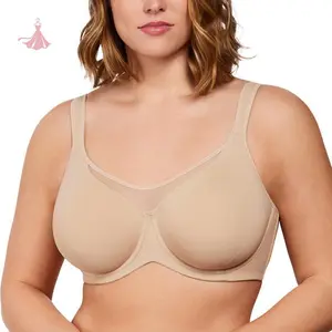 PCA��CoolComfort Plus Size Underwire Smoothing Wide Strap Full Coverage Unlined Minimizer T-shirt Bra  Womenswear Bridal Fabric Fit popilush  wireless  bra
