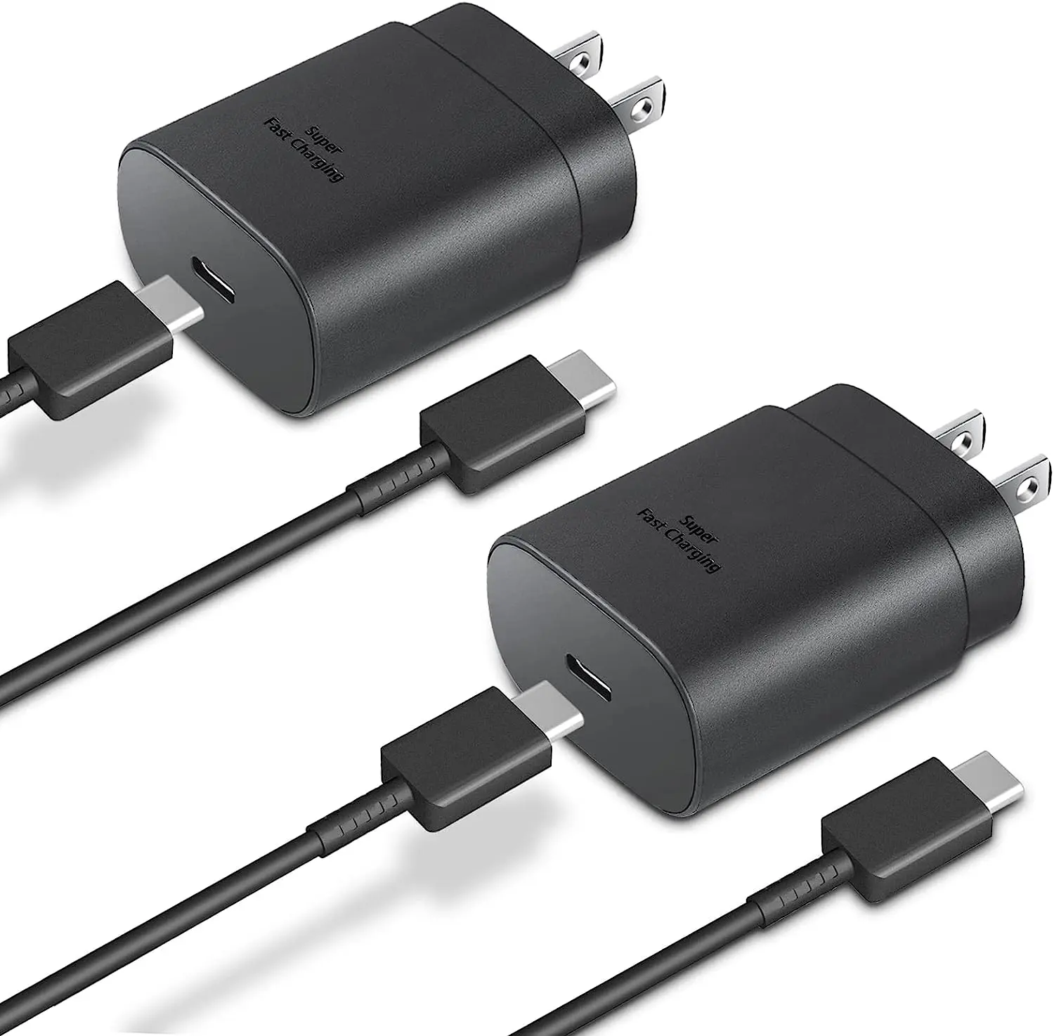 Type C Charger 2-Pack 25W - Compatible with Galaxy S23 Ultra/S23+/S22/S21/S20/Phone 15/15 Pro Max - 6ft USB C Cable - Electronic