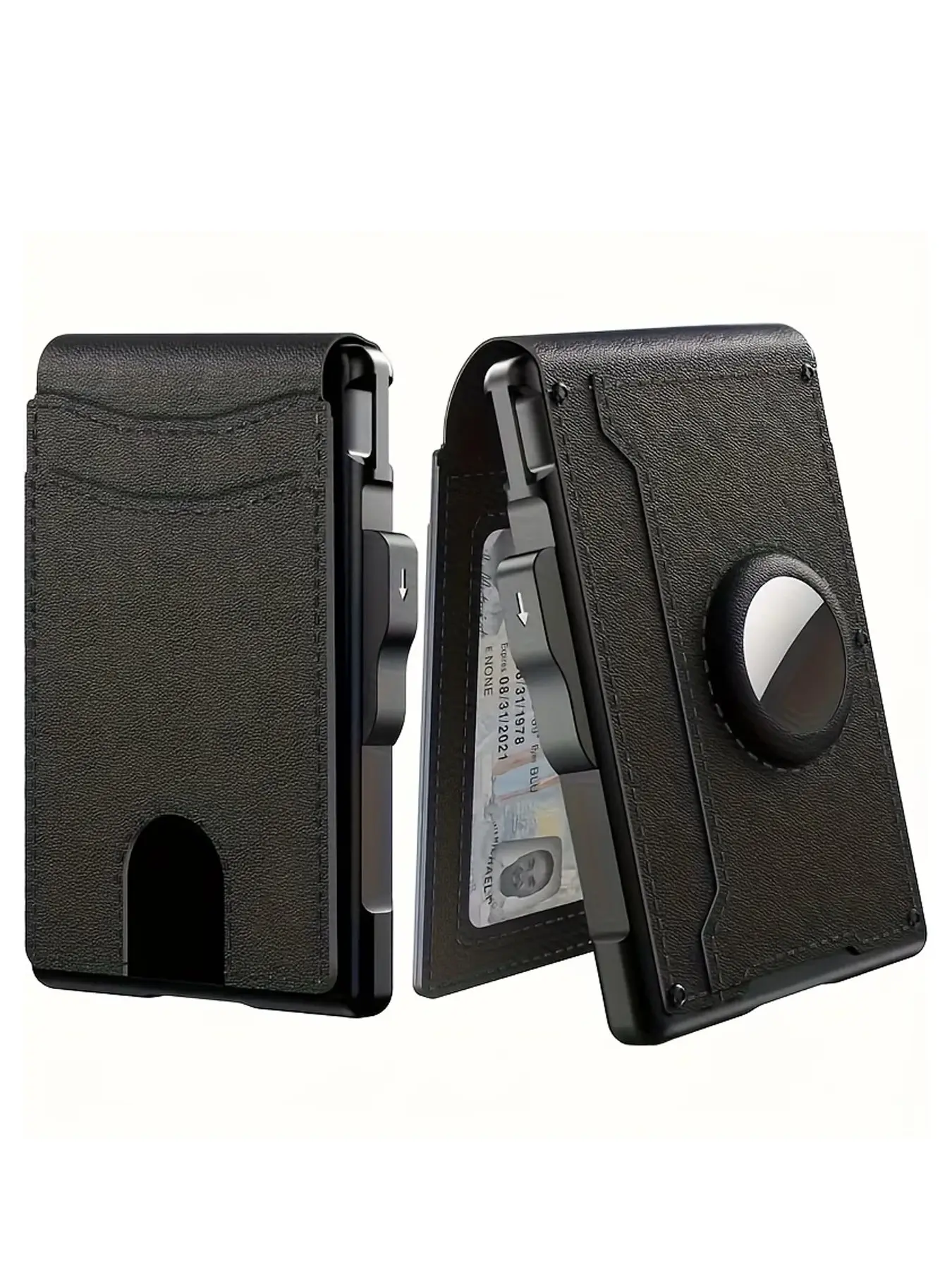 Men's Rfid Metal Card Holder, Simple Aluminum Alloy Dual-Fold Credit Card Case, Multi-Functional Business Fashion Wallet, Anti-Theft Money Clip, Business Style Wallet, Wallet Cards Storage, Rfid Wallets