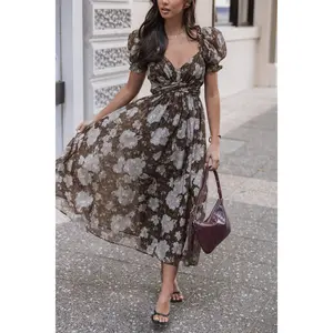 Farryn Maxi Dress - Brown/Grey