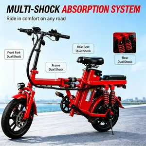 Folding Electric Bike 20MPH 400W Compact Commuter E-Bike trunk fit ebike  commuter e-bike Foldable Seat Dual adult speed