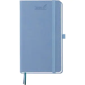 Pocket Planner 2026-2027 Weekly and Monthly (3.75" x 6.75" Slim Size) 18-Month Academic Calendar Notebook (Jul 26-Dec 27), Ideal for Students & Professionals, PU Leather Hardcover -Blue