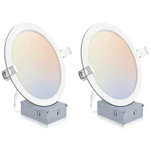 POWERASIA 8 Inch Recessed Lighting, 5CCT LED Lights Dimmable Ultra Thin Panel Pin Light Ceiling for Bedroom,Living,Reading Room,Corridor outdoorfun