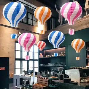 7Pcs Spiral Multi-Color Hot Air Balloon Paper Lantern Decoration for Party Hanging Decoration Party Birthday Party Wedding Birthday Baby Gifts Graduation Anniversary Colorful Multi-Color Room Decoration