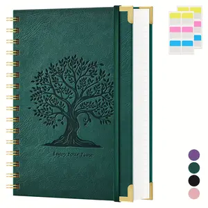 A5 Spiral Notebook Journal, 300 Pages Wirebound Notepad For Women/Men Writing, Note Taking, Faux Leather Cover Notebook With 100GSM Lined Paper, No Bleed, For Office, 5.7" X 8.3"