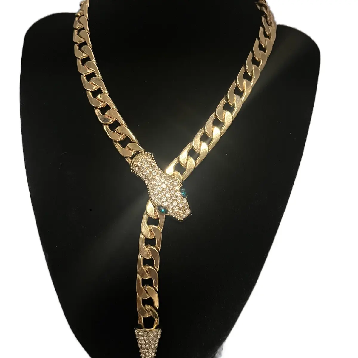 Snake gold plated necklace