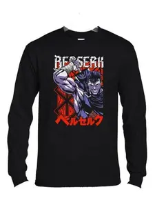 Berserk Guts Sword Long Sleeve Black T-Shirt for Men