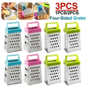 Stainless Steel Mini Four-Sided Grater Planer Non-slip Handle Multifunctional Peel Cutter Fruit Ginger Garlic Grater Kitchen
