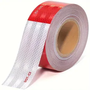 1pc Reflective Safety Tape DOT-C2 Waterproof Red And White Adhesive Conspicuity Tape For Trailer, Outdoor, Cars, Trucks Reflective Sticker