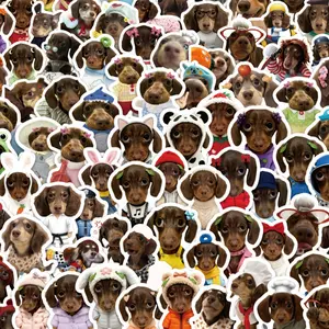 80pcs Dachshund Puppy Stickers - Cute and Fun Decorative Animal Stickers for Notebooks, Desktops, Roller Skating, and Cycling, Decoration Stickers