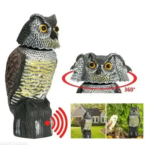 1pc Realistic Degree 360 Rotating Bird Repellent Owl Prowler Decoy Protection Repellent Pest Control Scarecrow Garden Yard Decor