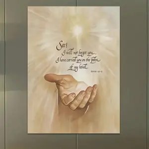 1-Piece 49:15 Bible Verse Modern Christian Religious Poster - 2D Flat Design Wrapped Canvas with Wooden Frame, Ready-to-Hang Home Decoration, Post Ideas for Bedroom & Living Room, Spiritual Gift