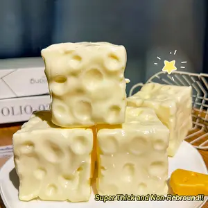 Cheese Block Squishy Toy Crunchy & Soft Vaseline | ASMR Sensory Fidget Toys | Stress Relief Ball Kids Adults Gift