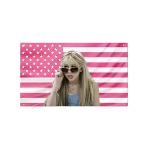 Hannah Montana Pink USA Flag, Hannah Montana Iconic Vintage Aesthetic Tapestry, Pop Star Wall Decor
