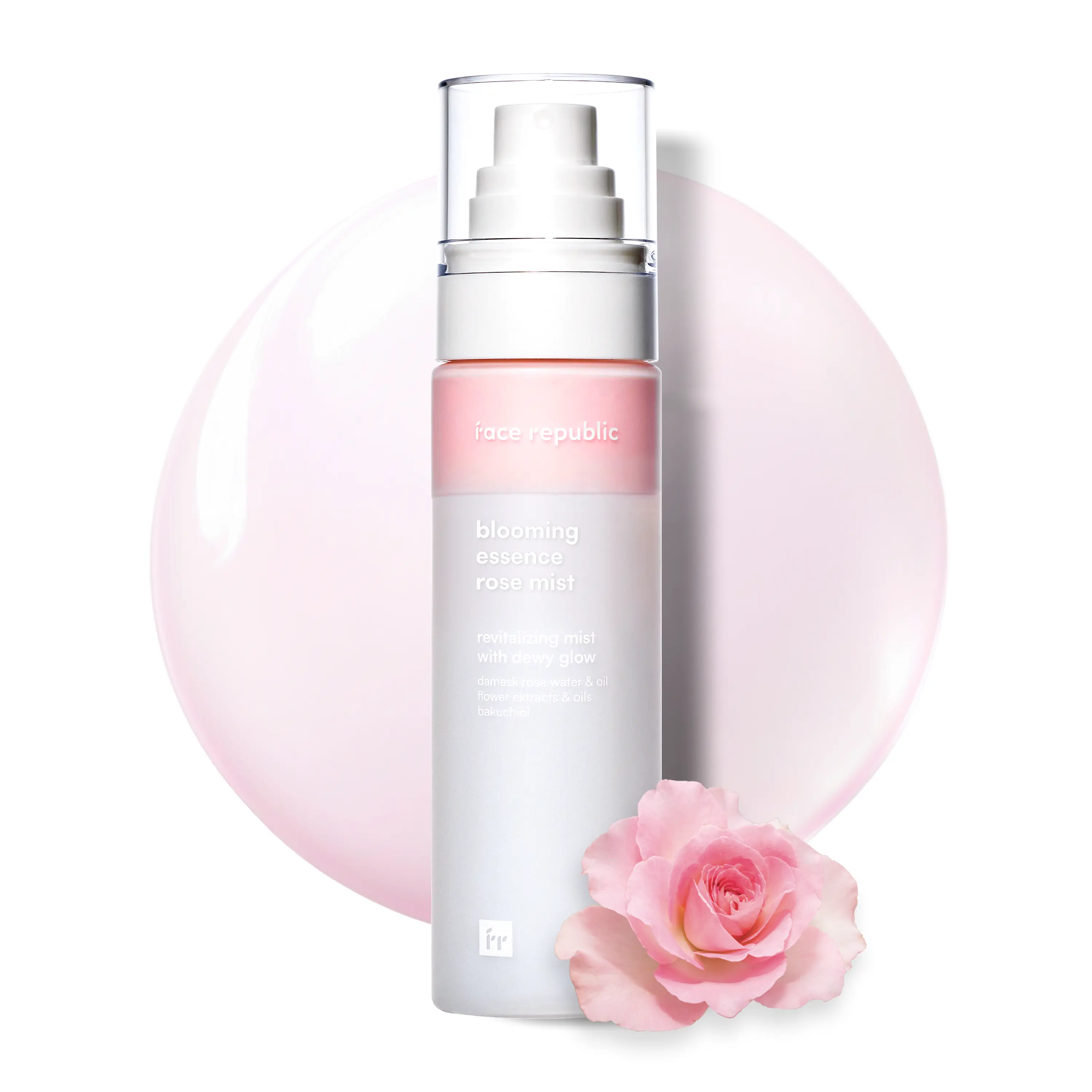 [Official Face Republic Partner] Blooming Essence Rose Mist (100ml/3.38 fl oz) - Hydrating Korean Vegan Skincare Mist for Dry Skin, Instant Glass Skin, Revitalizing, Nourishing, Dewy Glow with Damask Rose, Bakuchiol