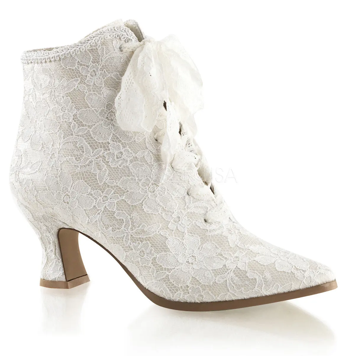 Women's Classic Vintage Satin Bridal Sandals - 2-in Heel Ivory Formal Pointed Toe Shoes with Lace & Ribbon Accents, Soft Cushioned Sole, Flare Design, Classic Femininity, Party Footwear, Wedding