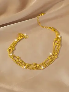 New five wire stacked chain bracelet, copper plated 24k chain tennis bracelet jewelry, suitable for girlfriends, exquisite gifts for friends, fashionable daily gifts, Valentine's Day, Mother's Day gifts, Elegant Jewelry Bracelet