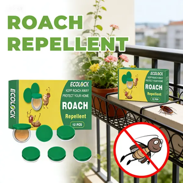 ECOLOCK Solid Cockroach Control Home Kit - 12-Pack Gel Bait, Roach Repellent Pouches, Odor-Based Powerful Exterminator, Naturally Derived, Non-Toxic, Easy to Use, for 100 sq ft Household Indoor Kitchen Use, Storage, Household Use