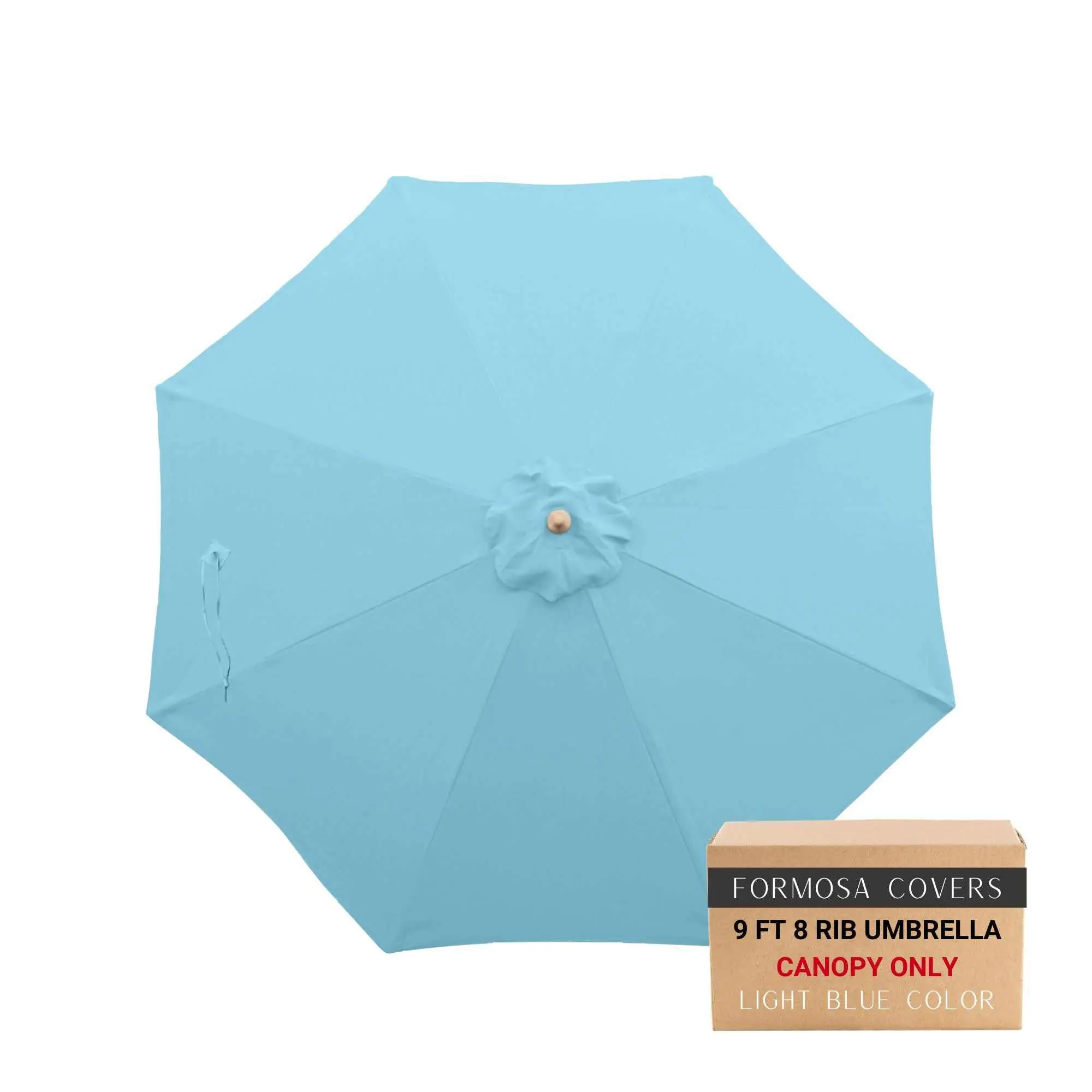 9ft Market Patio Umbrella 8 Rib Replacement Canopy Light Blue