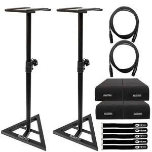 (2) Clutch CL-MS2 Reliable Performance Solutions Studio Monitor Stands with Isolator Pads Package