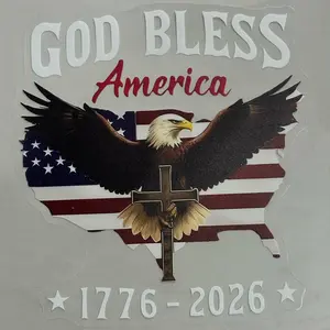 4PCS USA 250th Anniversary Car Decal 1776-2026 God Bless America Sticker with Bald Eagle Cross Flag Waterproof Vinyl for Trucks RVs Laptops 2026 Edition Veteran Gift  Patriotic Window Sticker