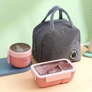 Multi-Grid Bento Lunch Boxes with Cutlery, Reusable for School, Office, Outdoor Summer Gift Insulated Tableware Food Storage Set - Stylish