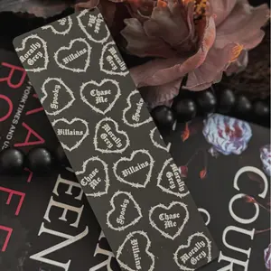 Dark Romance Barbwire Hearts Foil Bookmark - Handcrafted Laminated Cardstock bookmarks