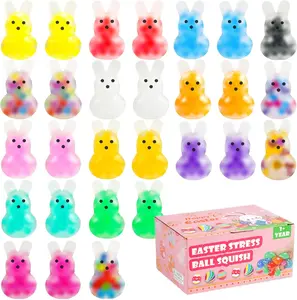 28-Pack Easter Squishies Stress Balls  Bunny & Egg Fidget Toys, Bulk Easter Basket Stuffers & Party Favors