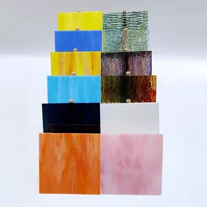 12pcs 4x4in Textured Glass Sheets, Transparent Stained Glass Mosaic Tiles, DIY Crafts & Art Supplies, Ideal for Creative Projects