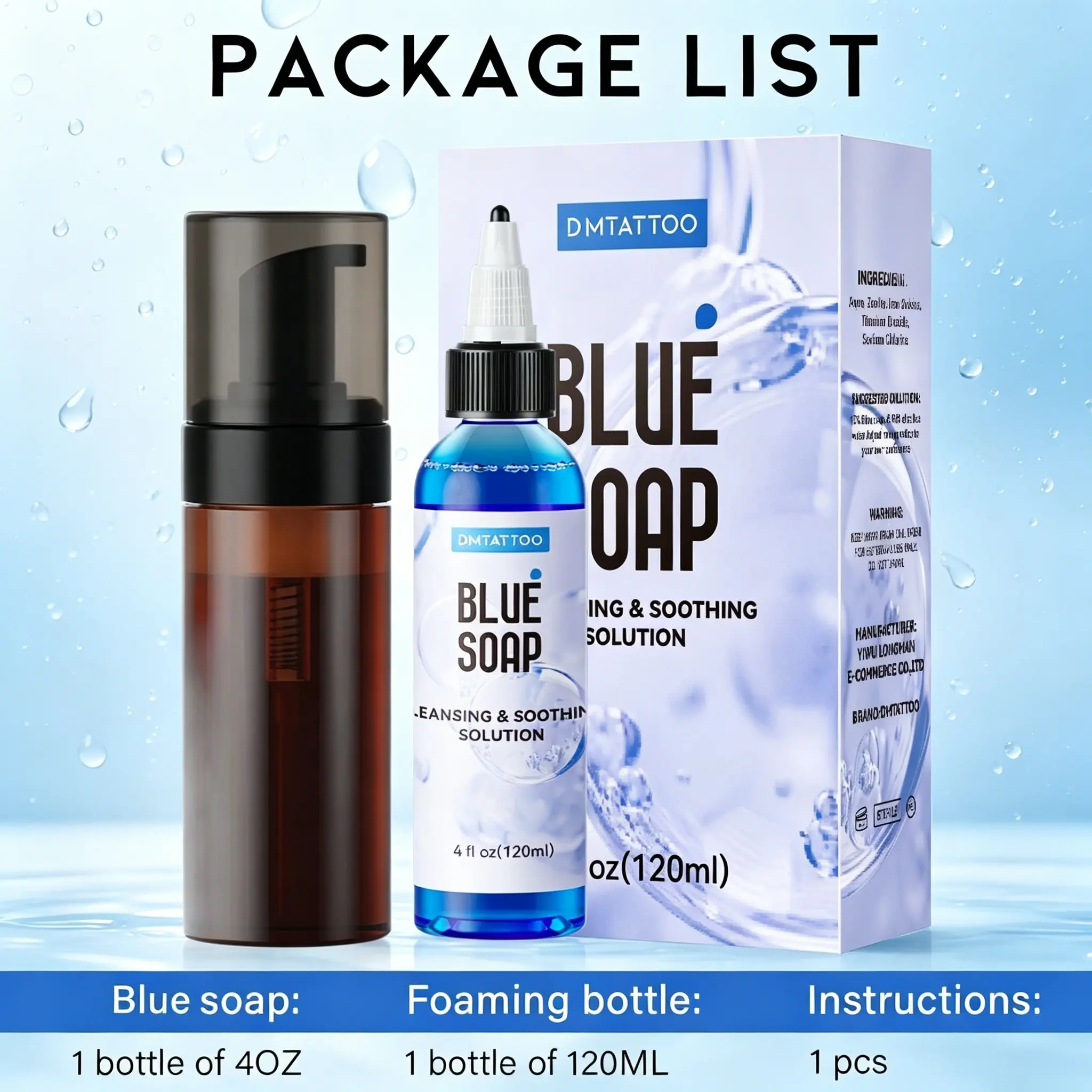 DM Algae Tattoo Cleaning Soap Concentrated Large Bottle Tattoo Disinfectant Cleanser With Foaming Bottle Cleansing