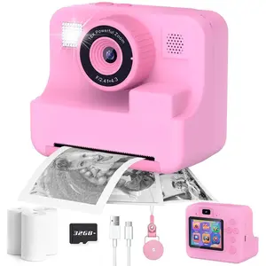 Instant Print Kids Camera with Dual Front & Rear Selfie Lens, 1080P Video Recording, Portable Digital Camera Toy with Instant Photo Printing, Ideal Travel Camera & Holiday Birthday Gift for Boys & Girls Ages 3–12