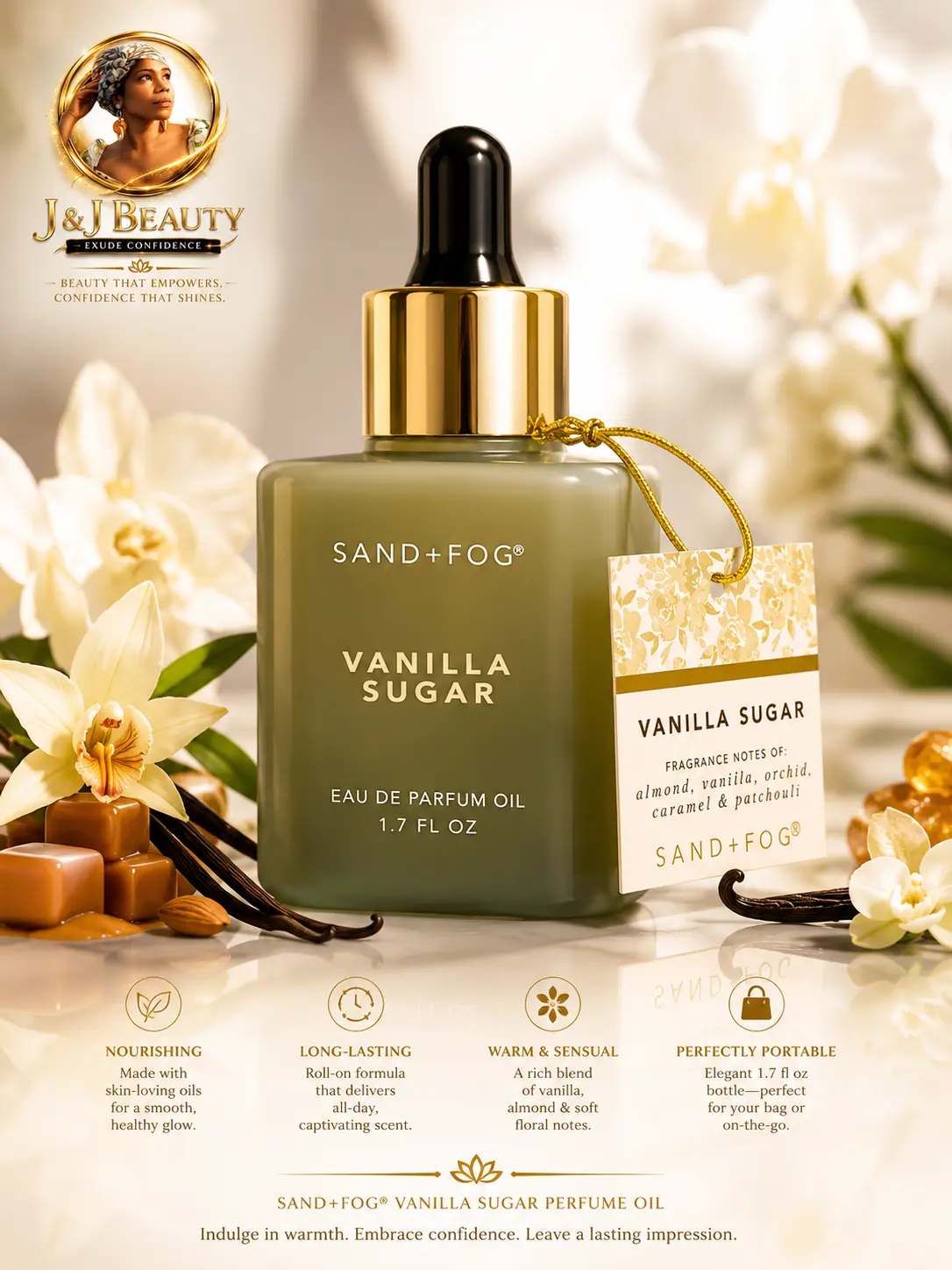 Women's Sand + Fog Vanilla Sugar Eau De Parfum Oil by JNJ Beauty