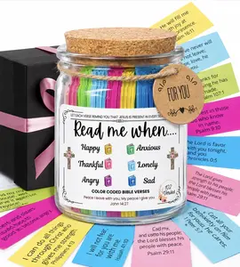 Color-Coded Bible Verse Jar with Read Me When Scripture Encouragement, Religious Home Decor, Thoughtful Gift