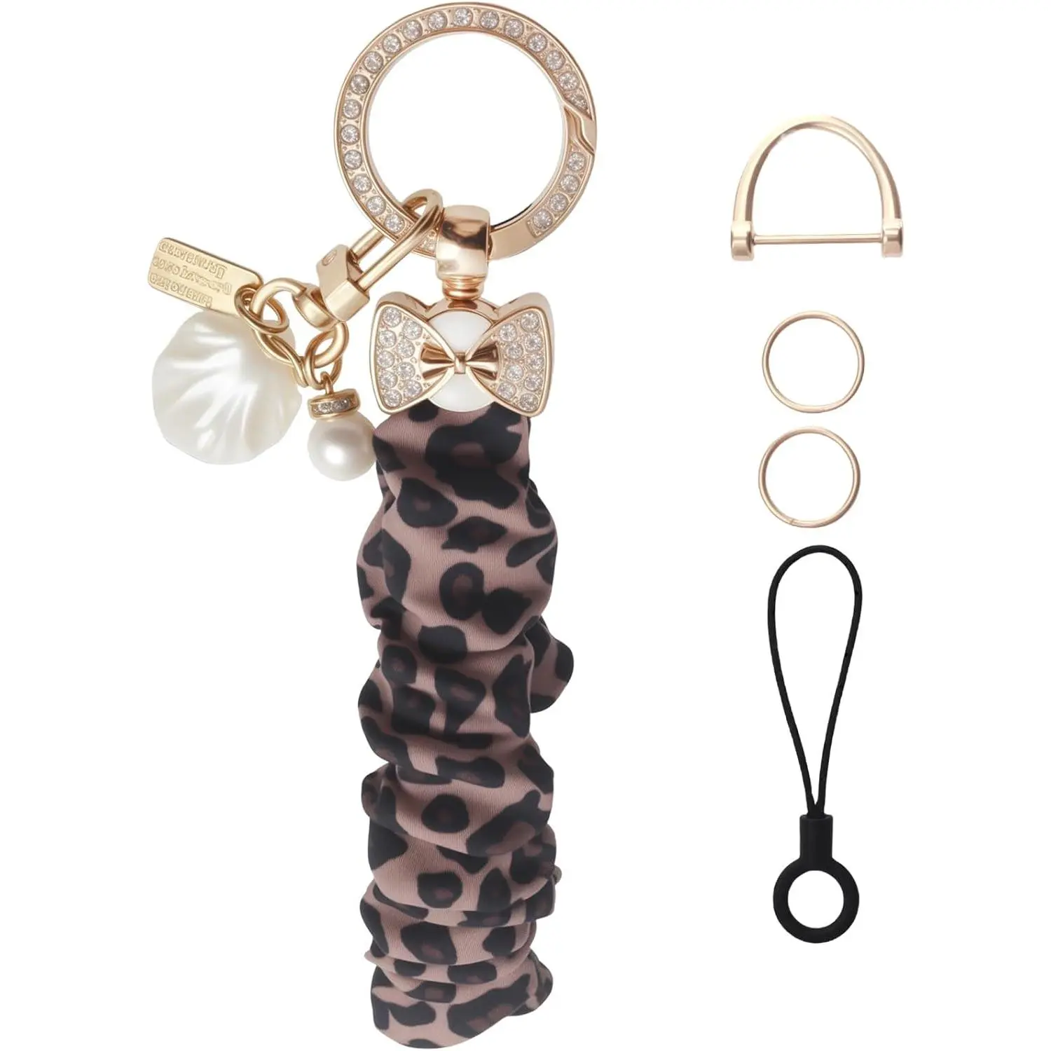 Scrunchie Keychain Wristlet,Cute Stretchy Key Chain for Car Keys,Wrist Bracelet Key Strap for Phone Camera Bags