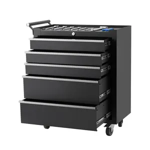 Rolling Tool Chest, 5 Drawers Tool Storage Cabinet with Wheels, with Locking System & Drawer Liners,Universal Lockable Wheels,for Garage, Workshop Portable Tool Box