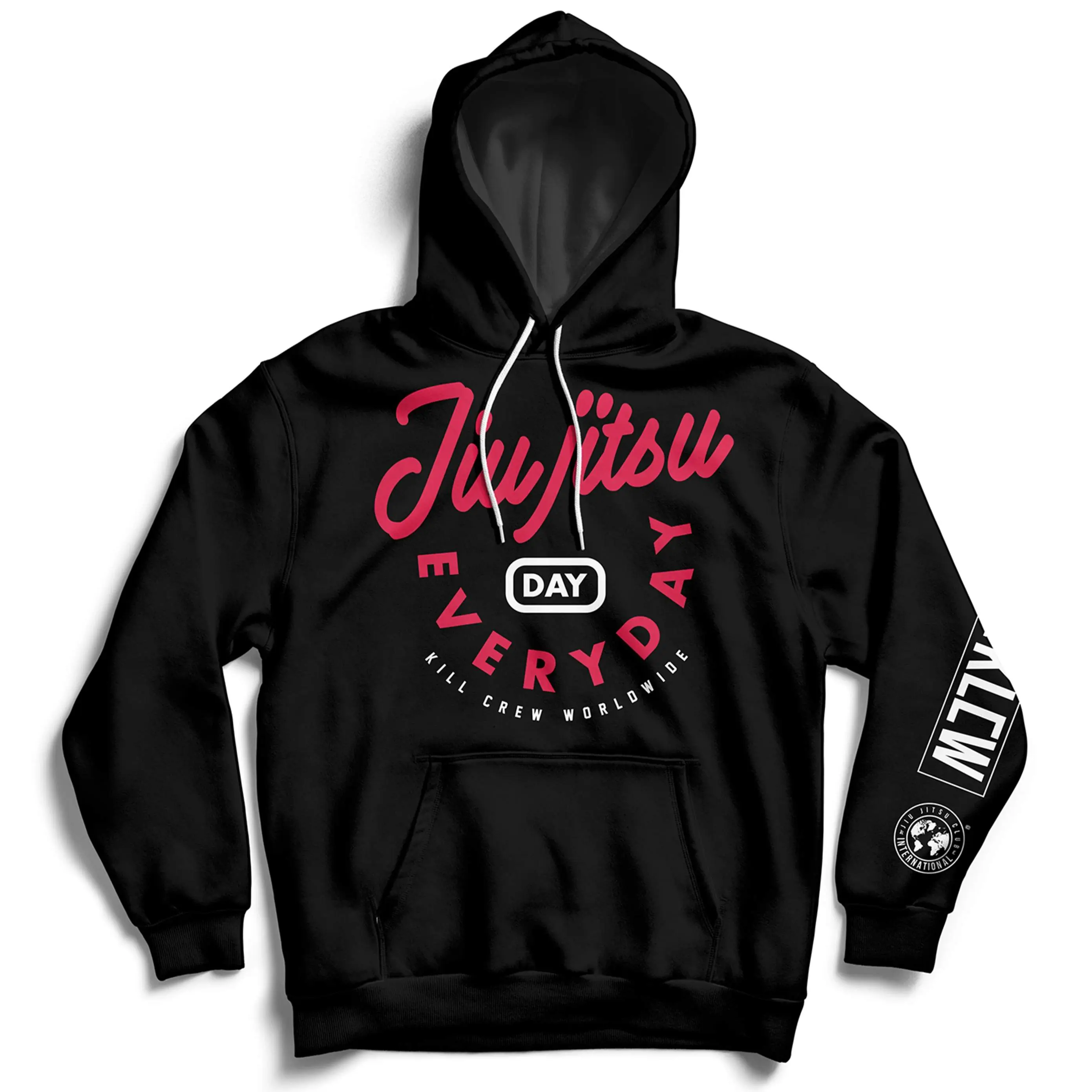Kill Crew Men's Jiu Jitsu Graphic Hoodie, Casual Long Sleeve Fitted Pullover Sweatshirt in a Soft Cotton Blend