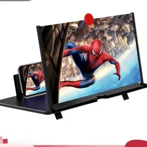 12" Mobile Phone Screen Magnifier HD 3D Amplifier for Smartphones Ideal for Movies Video Playback Foldable Design Midnight Black