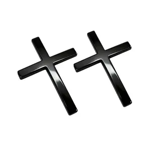 Christian Cross Sticker with Chrome Finish Universal Fit for Cars Motorcycles & SUVs Durable Zinc Alloy Faith Symbol Adhesive 2.6" x 1.85" Vehicle Decor for Thanksgiving Black Friday Cyber Monday Christmas Gifts