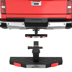 Hitch Step with 2" Hitch Receiver, Universal Trailer Towing Hitch Step Bar Front Rear Bumper Guard Protector for Trucks,SUV, Toyota, GMC, Ford, Dodge RAM, Jeep, Heavy Duty Steel with 500 LBS Capacity