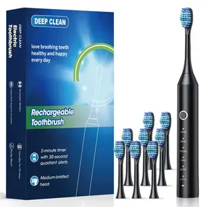 Electric Toothbrushes for Adults, 8 Brush Heads Electric Toothbrush with 37000 VPM Deep Clean 6 Modes 18 Gear, Rechargeable Toothbrushes Fast Charge