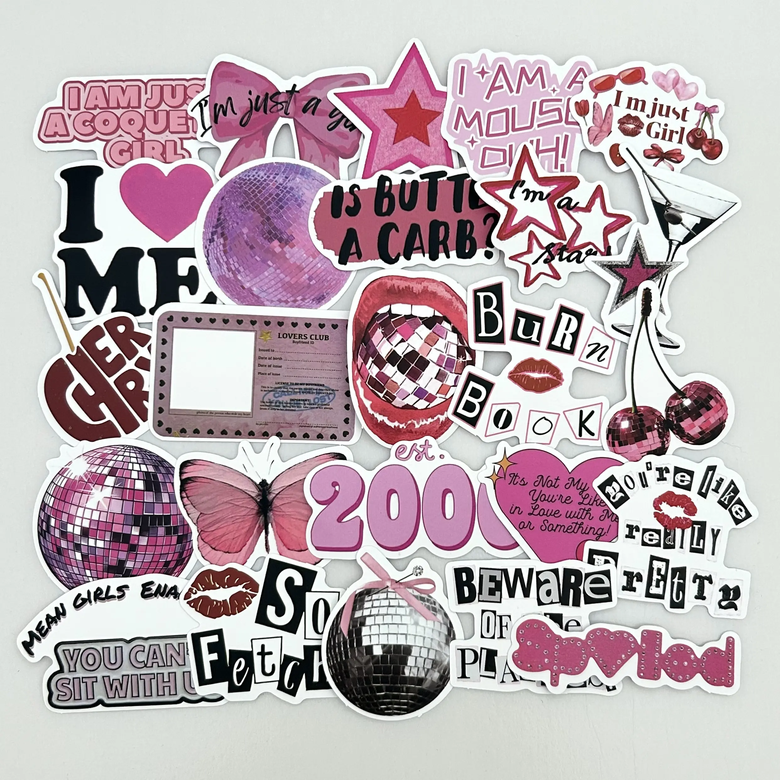 DIY Y2K Sticker Pack 50 PCS with Optional Clear TPU Soft Case Removable PC Back Plate for Cellphone Smartphone Protection Casing